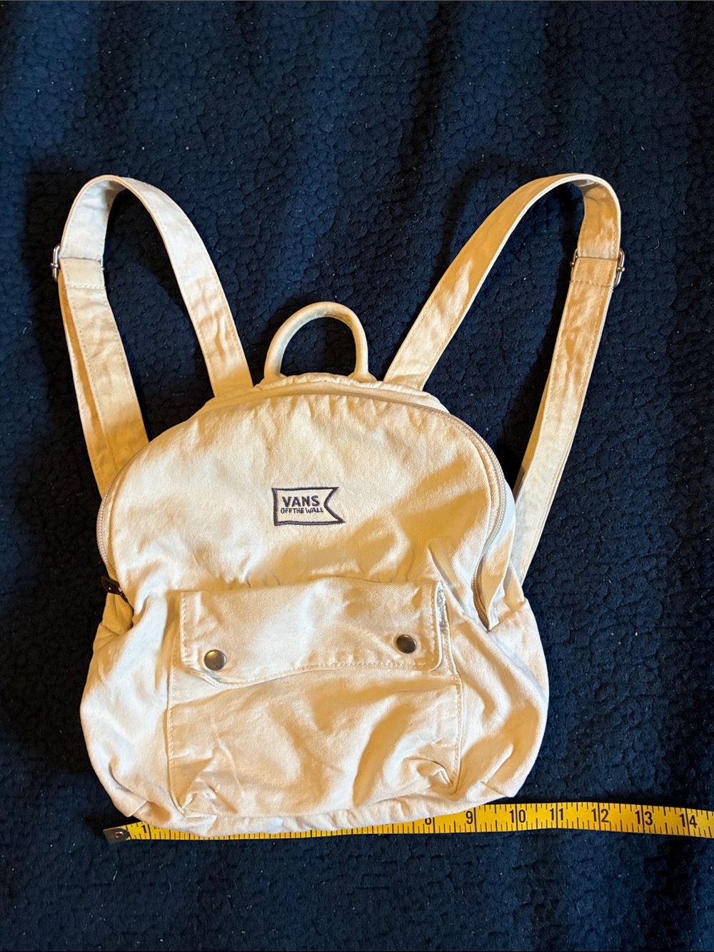 Vans Cream Canvas Mini Backpack